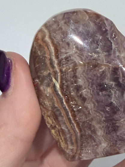 Amethyst & Agate heart J