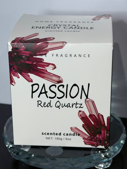 Passion Crystal Energy Candle – Red Quartz | 180g