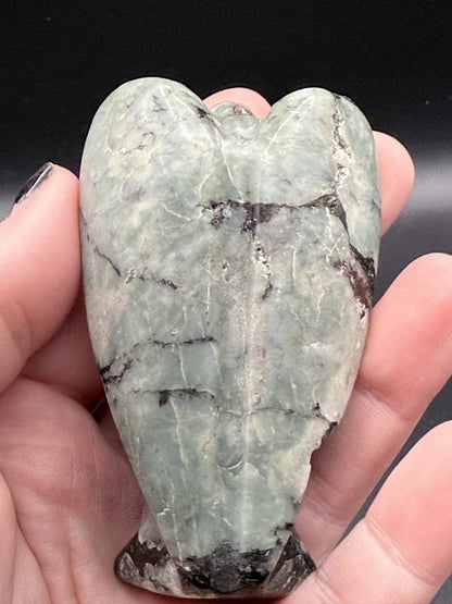 Larvikite with pyrite Angel