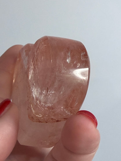 Fire Quartz Flat Heart (Hematoid Quartz) Heart – 5.6 cm | 106 g