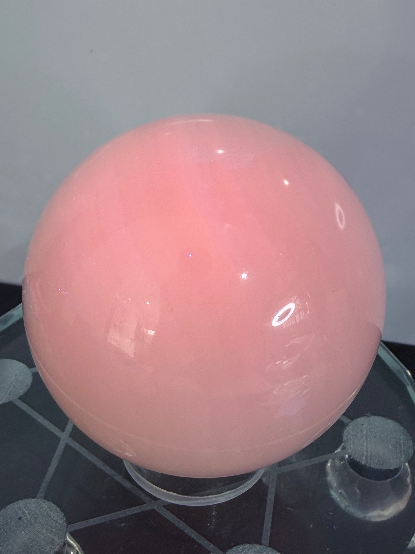 Pink Mangano Calcite Sphere – 431g | 6.7cm