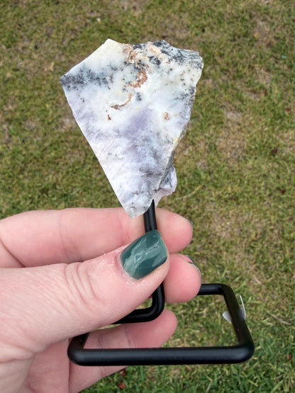 Dendritic Opal Slab on Stand (Merlinite-Style)