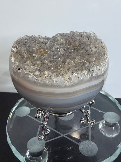 Banded Agate Druzy Sphere – 7.8cm | 475g