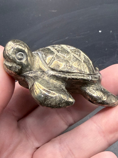 Pyrite Turtle Carving - Crystal wonderland By Lisa