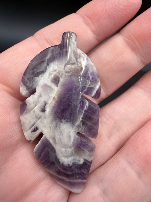 Amethyst Feather Carving
