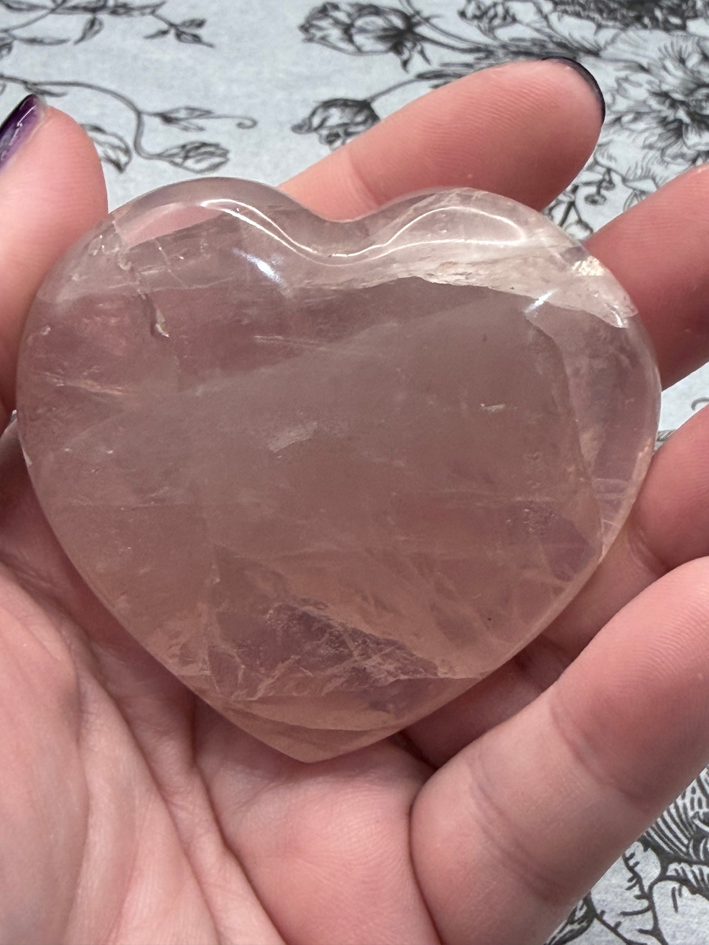 Super Gemmy Rose Quartz Heart – Love & Self Love (115g | 6.3 × 6cm)