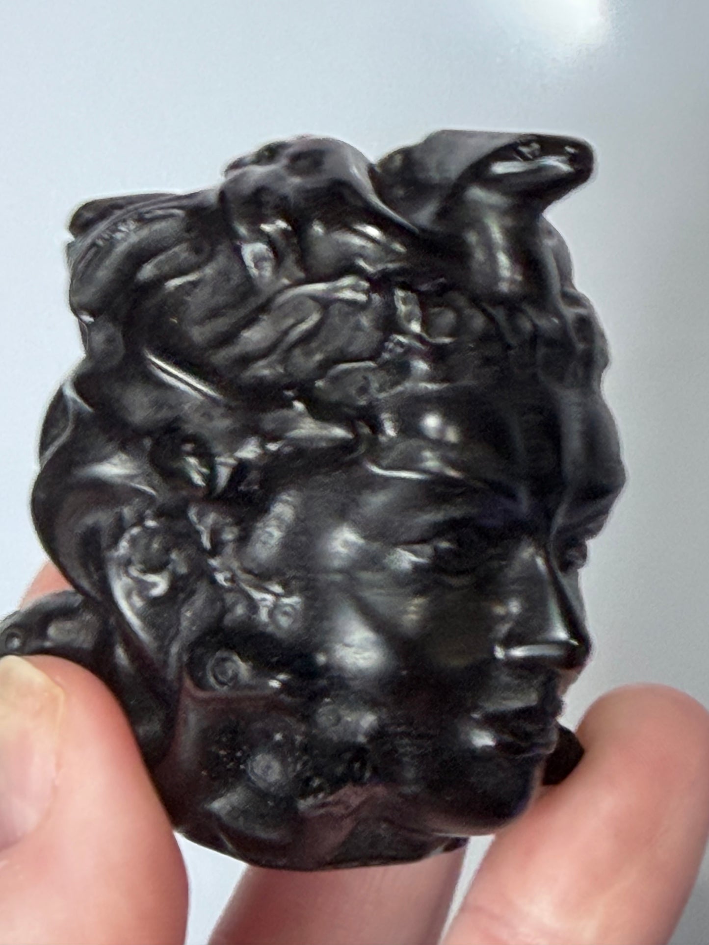 Black Obsidian Medusa Carving – 6cm | 180g