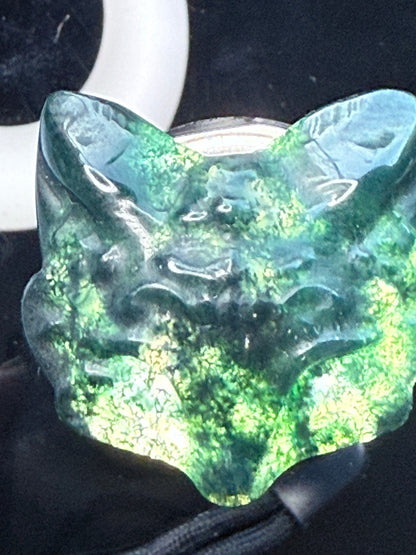 Moss Agate Mini Fox Mask