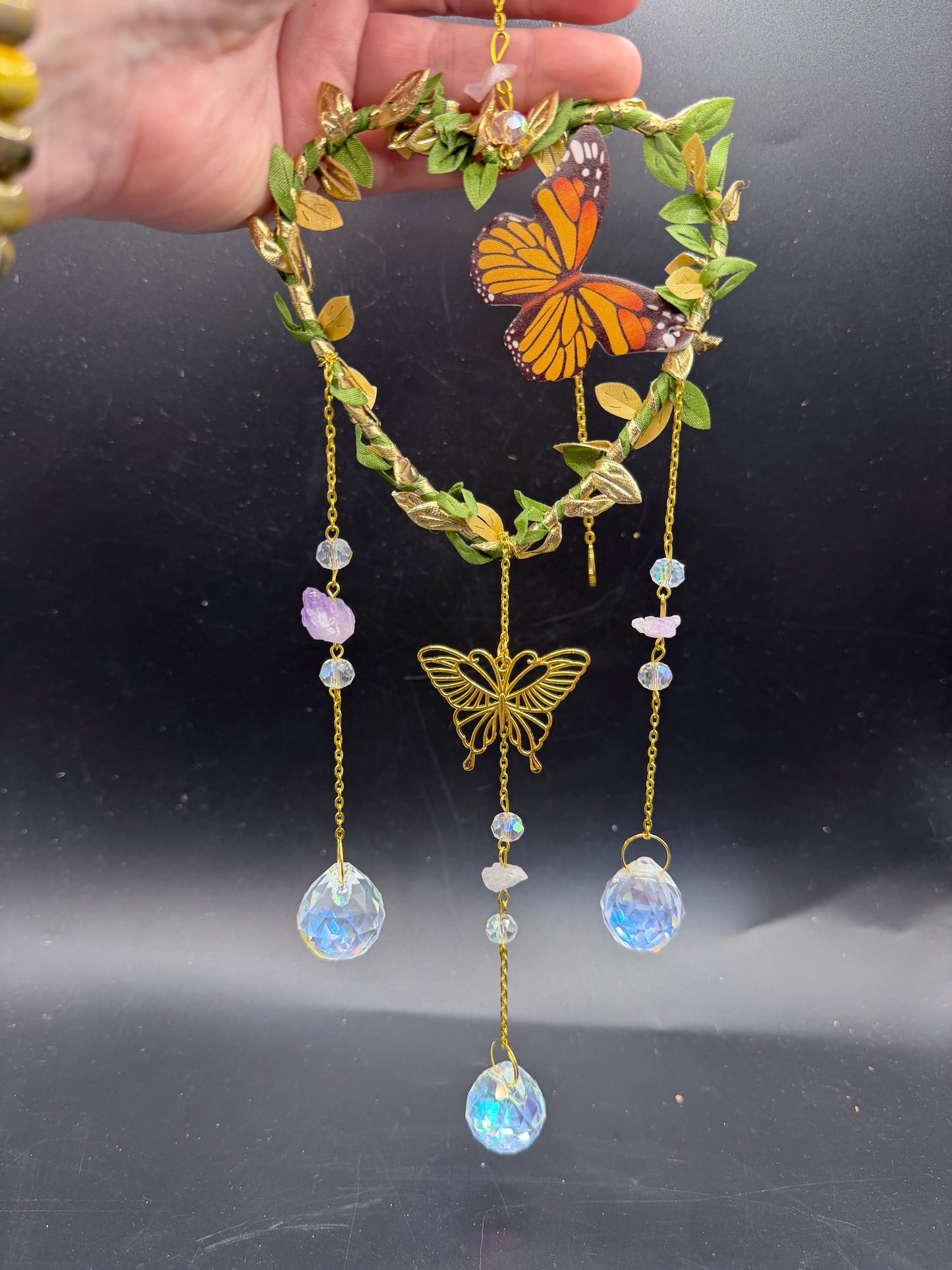 Butterfly Heart Suncatcher – 40cm (with chain)