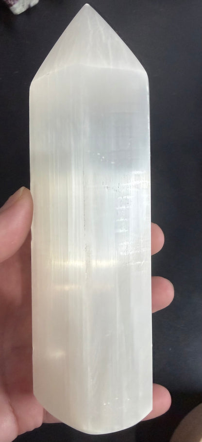 Selenite Crystal Tower with USB Light Base – 15.5cm | 500g