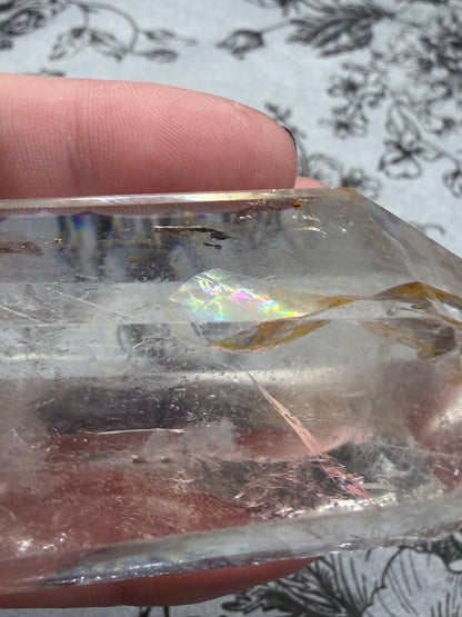 Clear Quartz Double Terminated Point with Golden Healer Inclusion (190g)