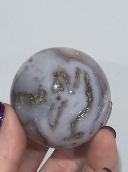 Moss Agate Druzy Sphere – 225g | 5.5cm