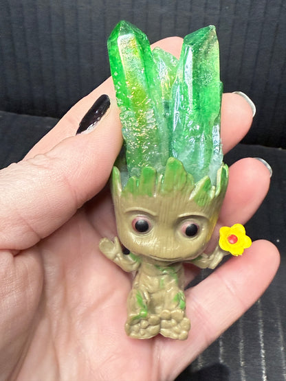Green Aura coated Quartz Groot