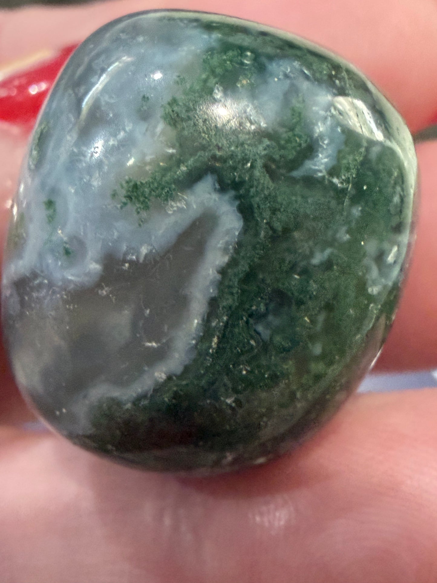 Moss Agate Tumble – Intuitively Chosen