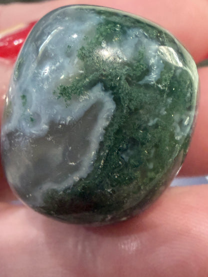 Moss Agate Tumble – Intuitively Chosen