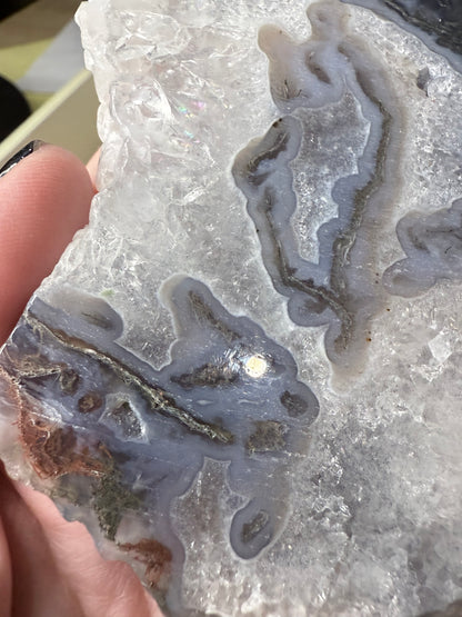 Moss Agate Slab on stand