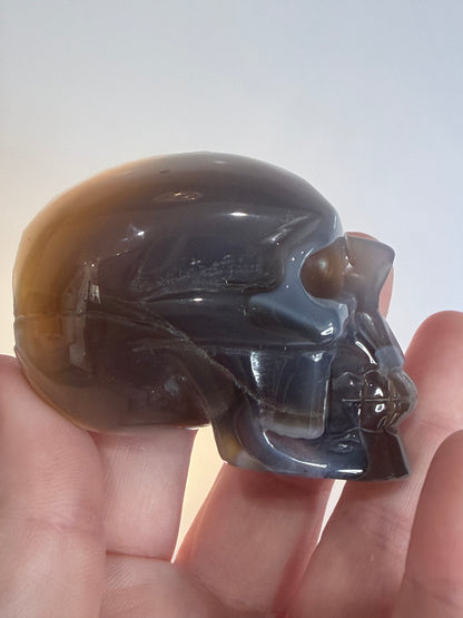 Agate Skull with Sugar Druzy Base – 6.5cm | 106g