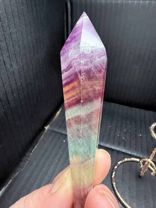 Candy Fluorite wand on stand