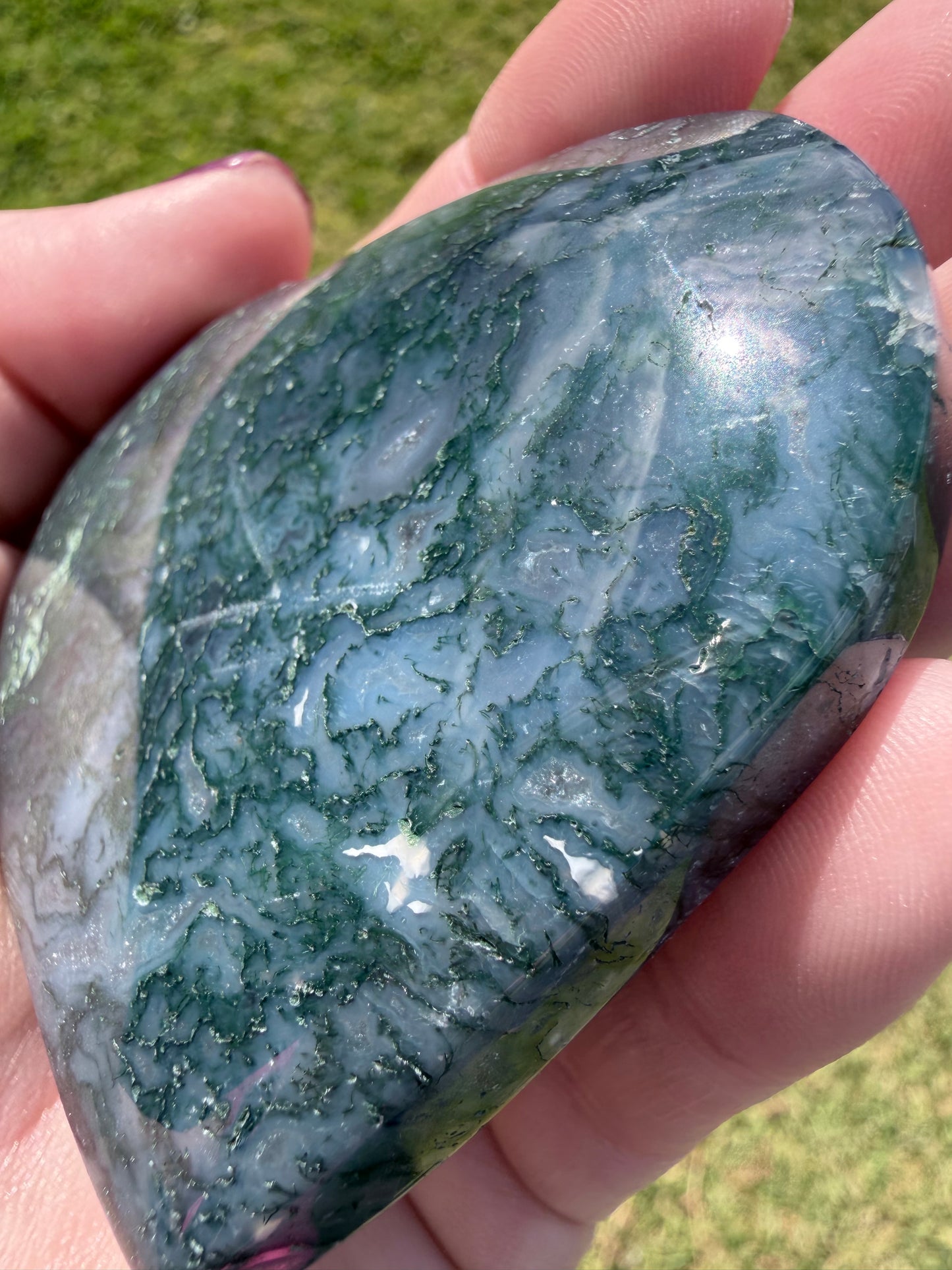 Moss Agate Heart
