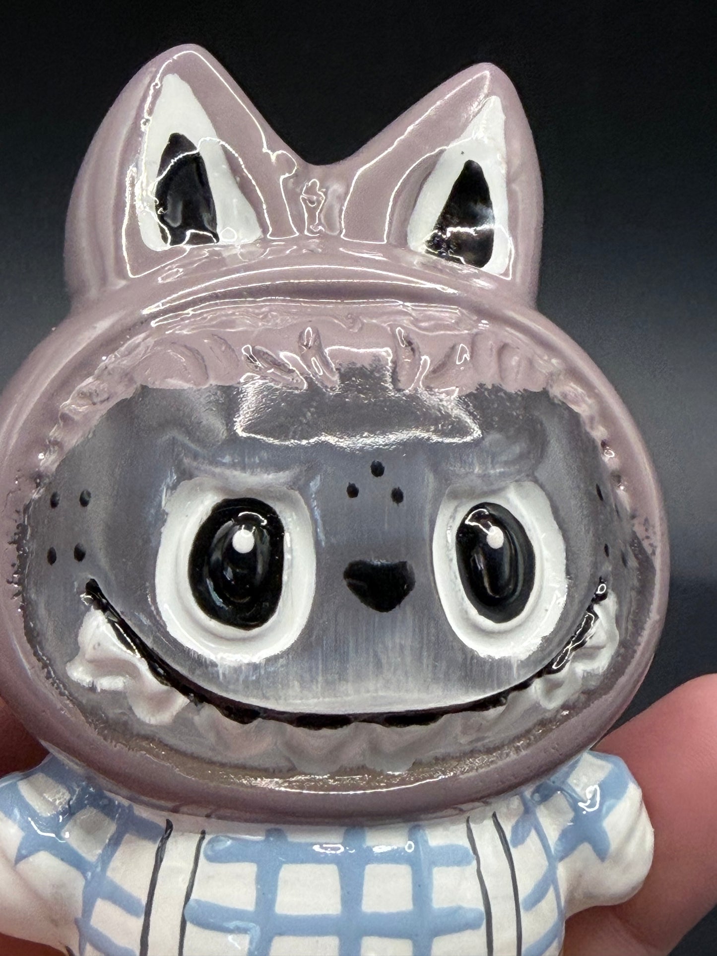 Hand-Painted Selenite large Labubu Figurine – 10cm