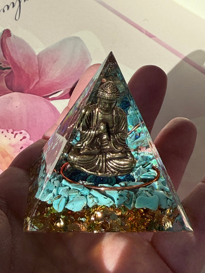 Orgonite Buddha Pyramid – Calm, Balance & Energy Flow