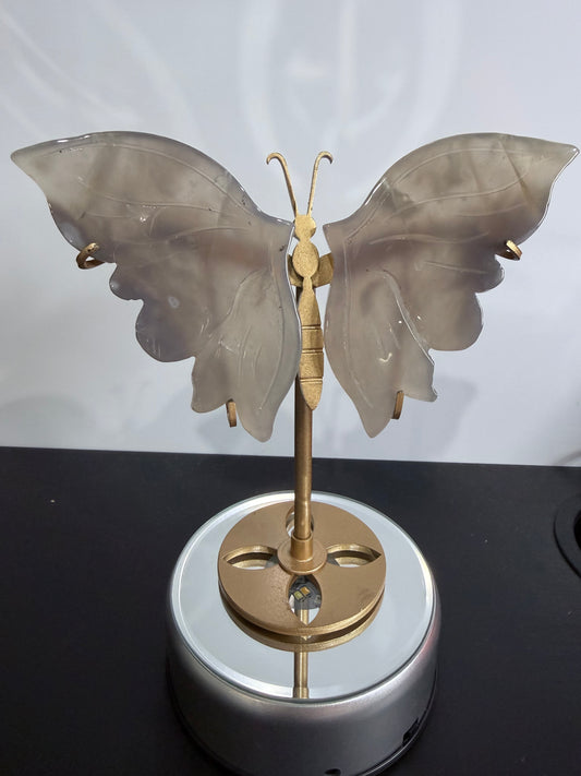Grey Agate Butterfly Crystal Display on Stand – 15 cm

Calm • Balance • Gentle Grounding