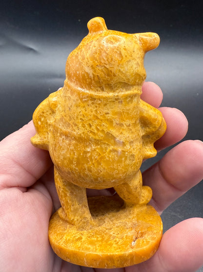 Yellow Jasper Winnie the Pooh Carving – 8.5cm