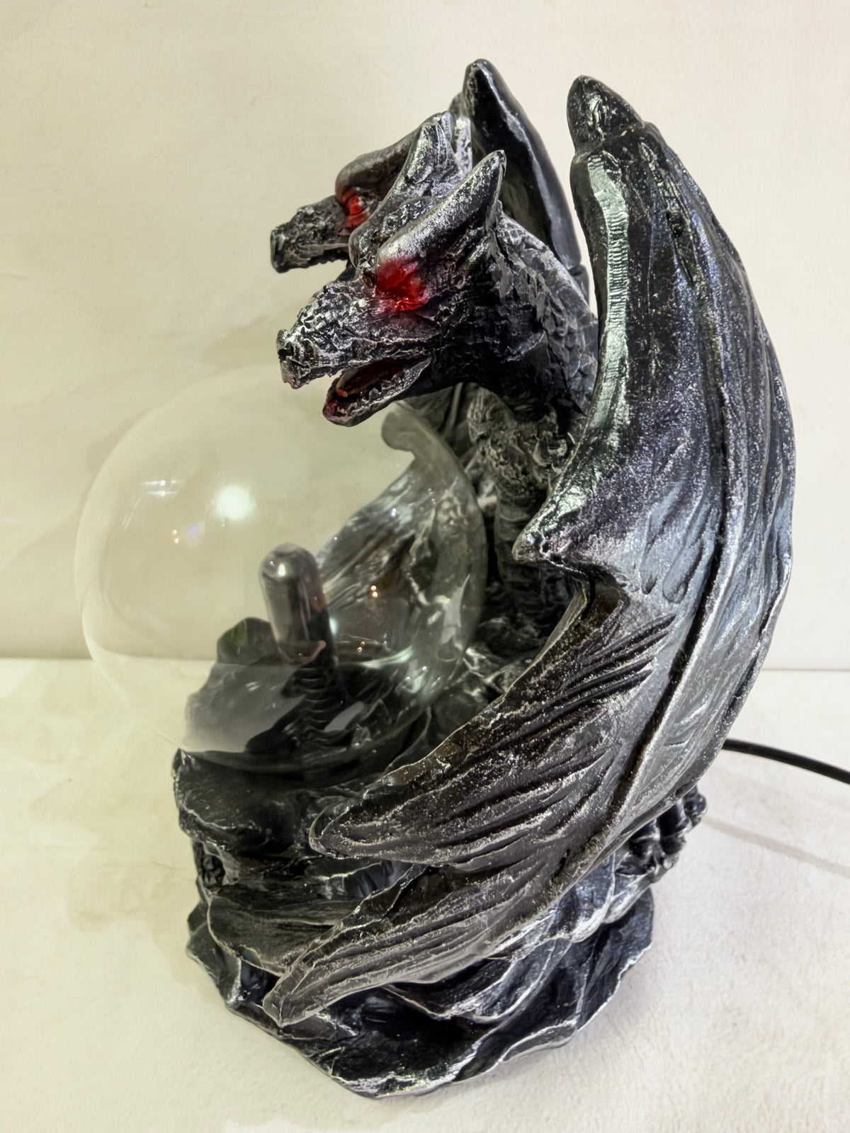 Twin Dragon Plasma Ball Lamp – 20cm