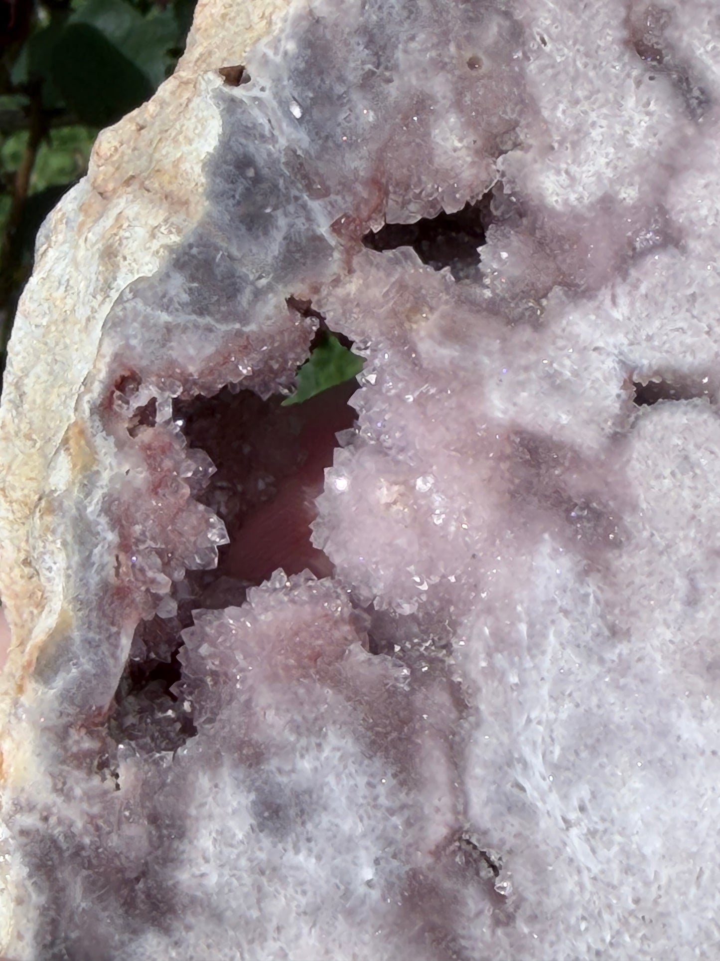 Large Botryoidal Pink Amethyst Druzy Slab on Stand – 3.2kg | 45cm Brazilian Statement Piece