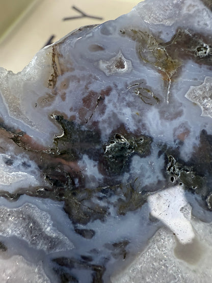 Moss Agate Slab on stand