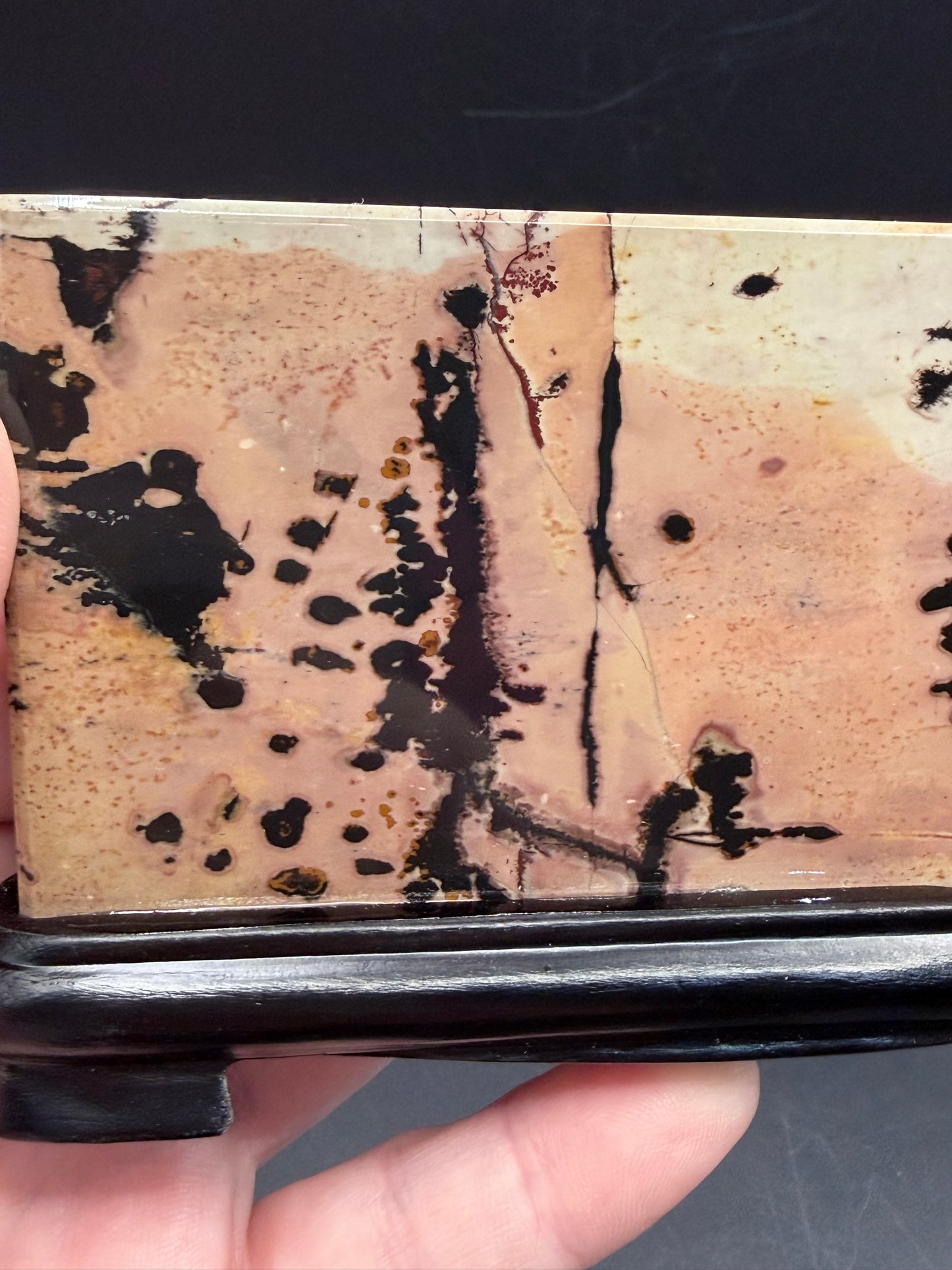 Dendritic Picture Jasper Slab on Stand