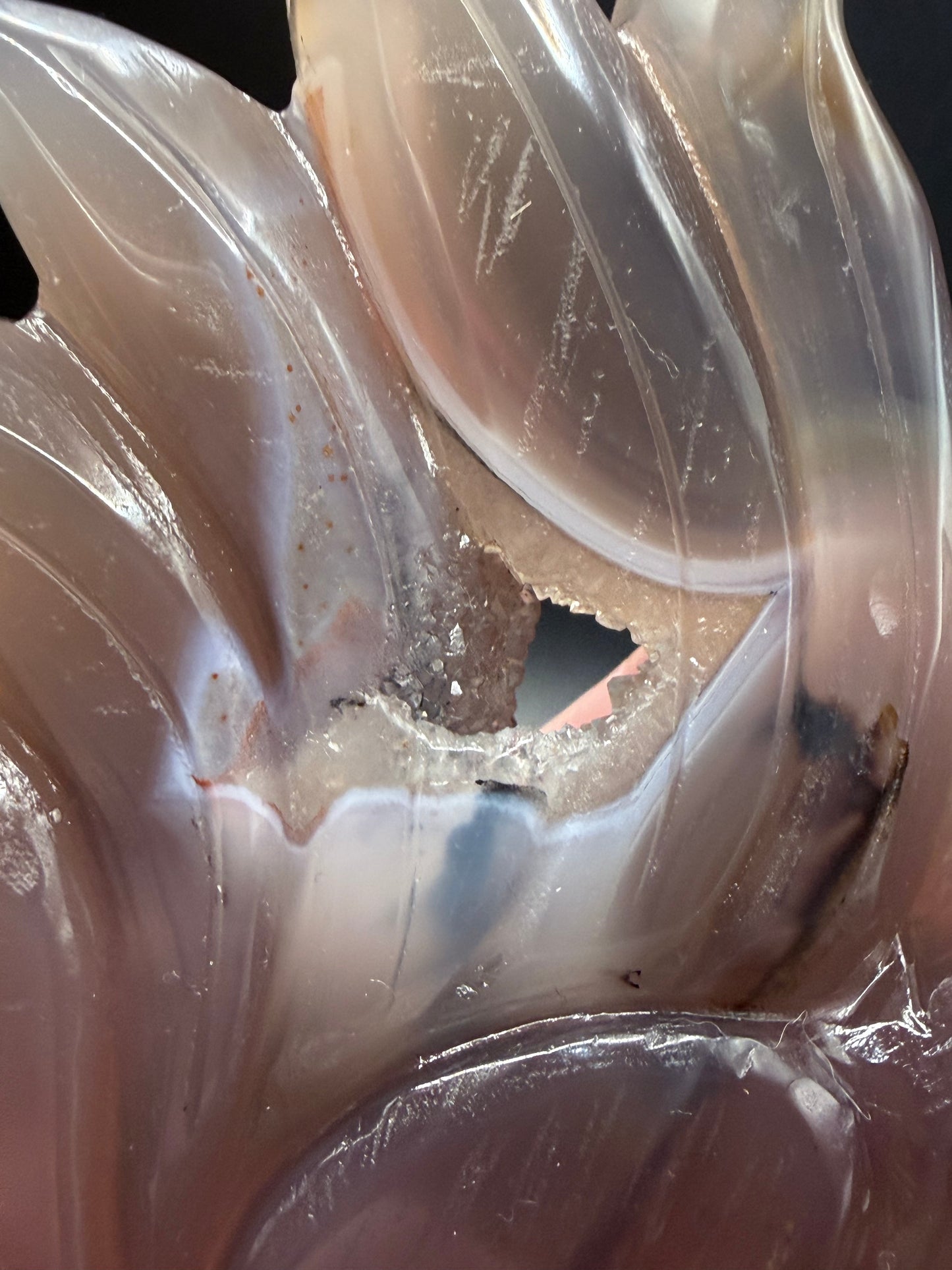 Nine-Tailed Fox Druzy Agate Carving