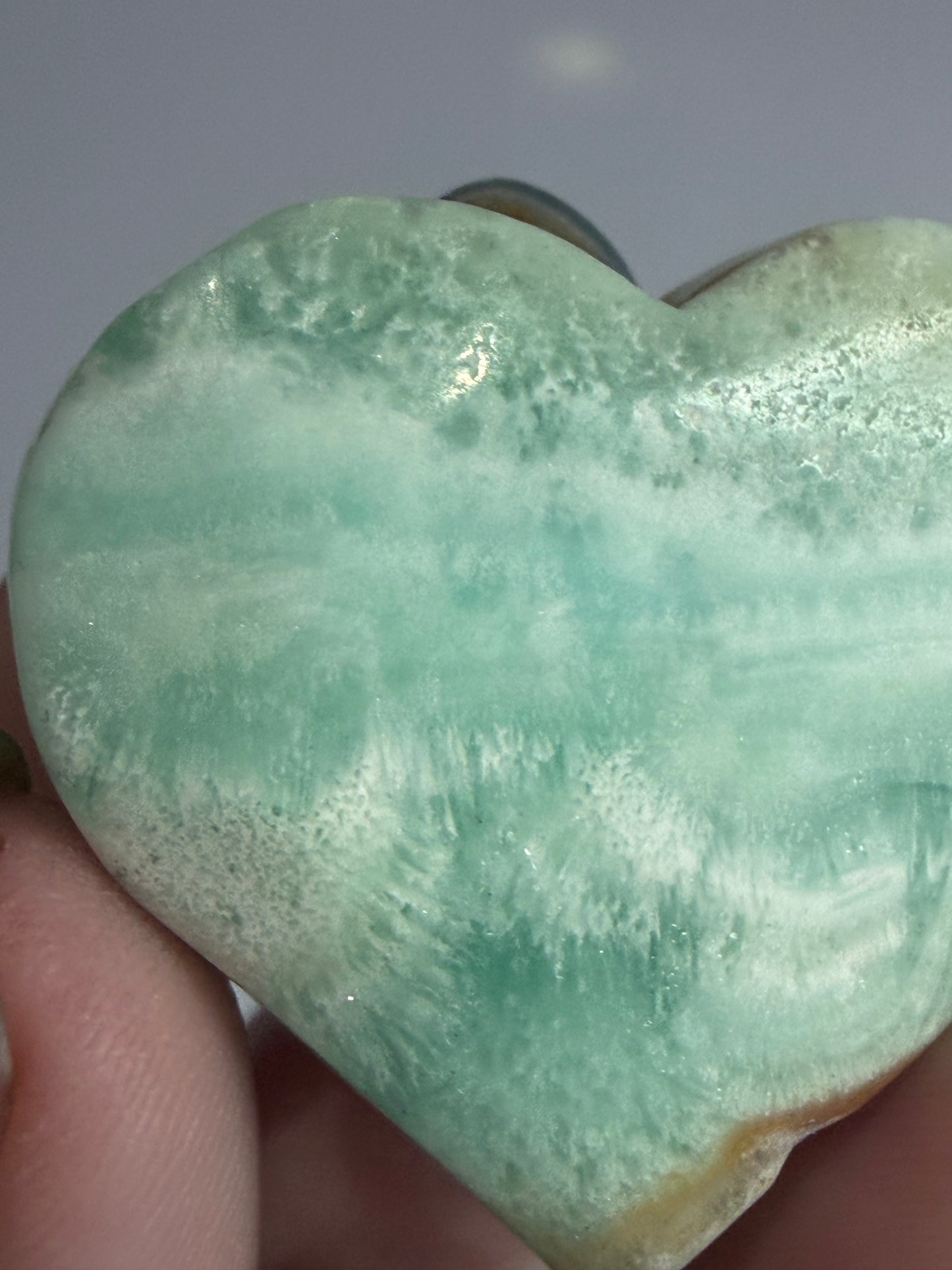 Blue Aragonite Heart – Small| Self Standing D - 4cm