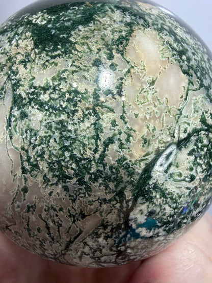 Moss Agate Sphere – 500g | 7.1cm