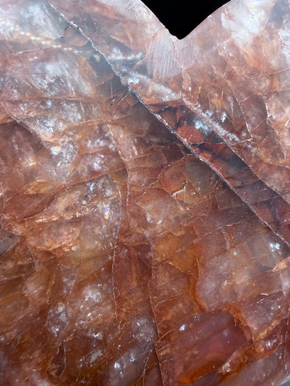 Fire Quartz Heart on Custom Stand