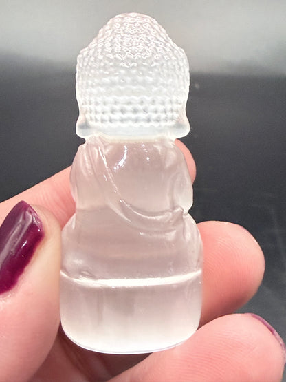 Selenite Buddha Figurine – Peace & Purity  5.1 × 2.3 cm