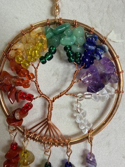 7 Chakra Tree of Life Dreamcatcher – 20 × 7cm
