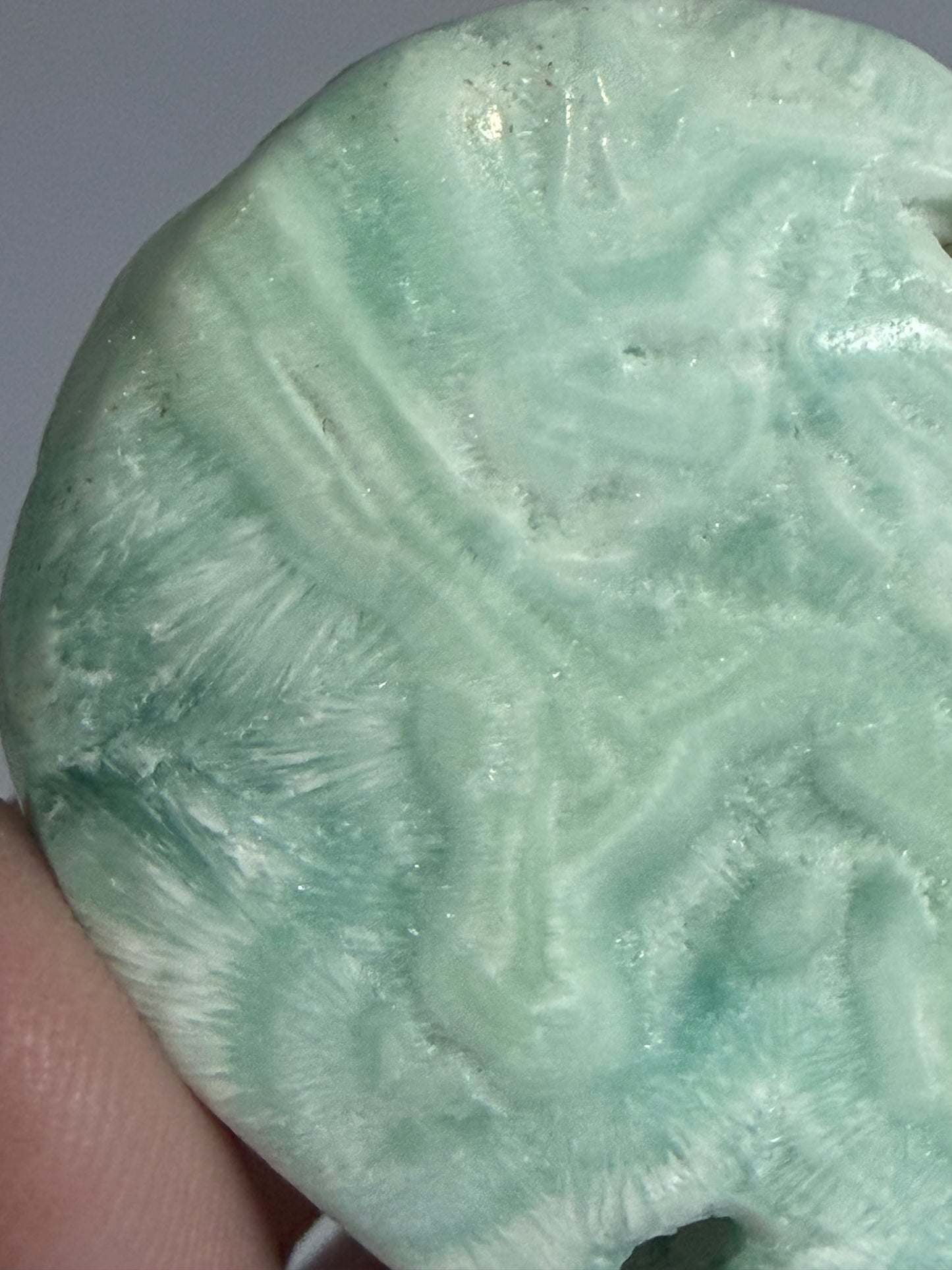 Blue Aragonite Heart – Self Standing B - 5.6cm