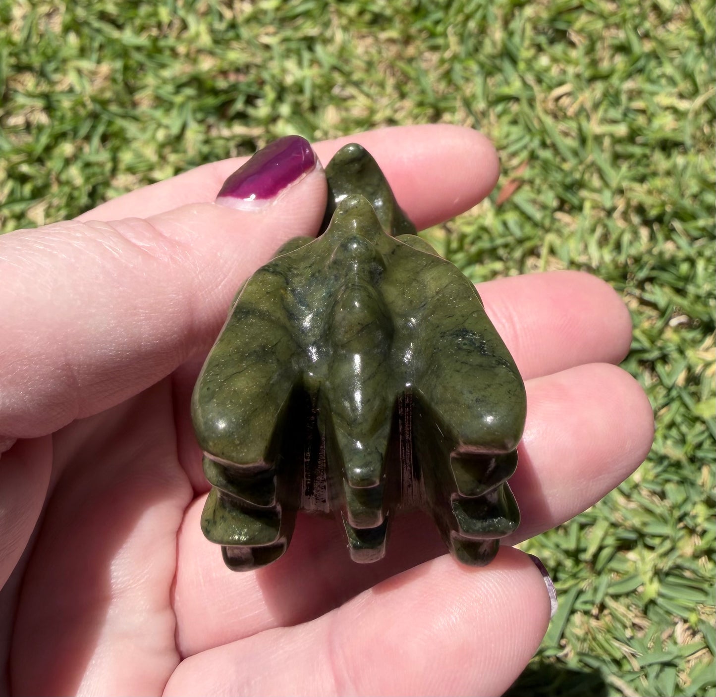 Serpentine Jade Dragon Head Carving