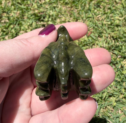 Serpentine Jade Dragon Head Carving