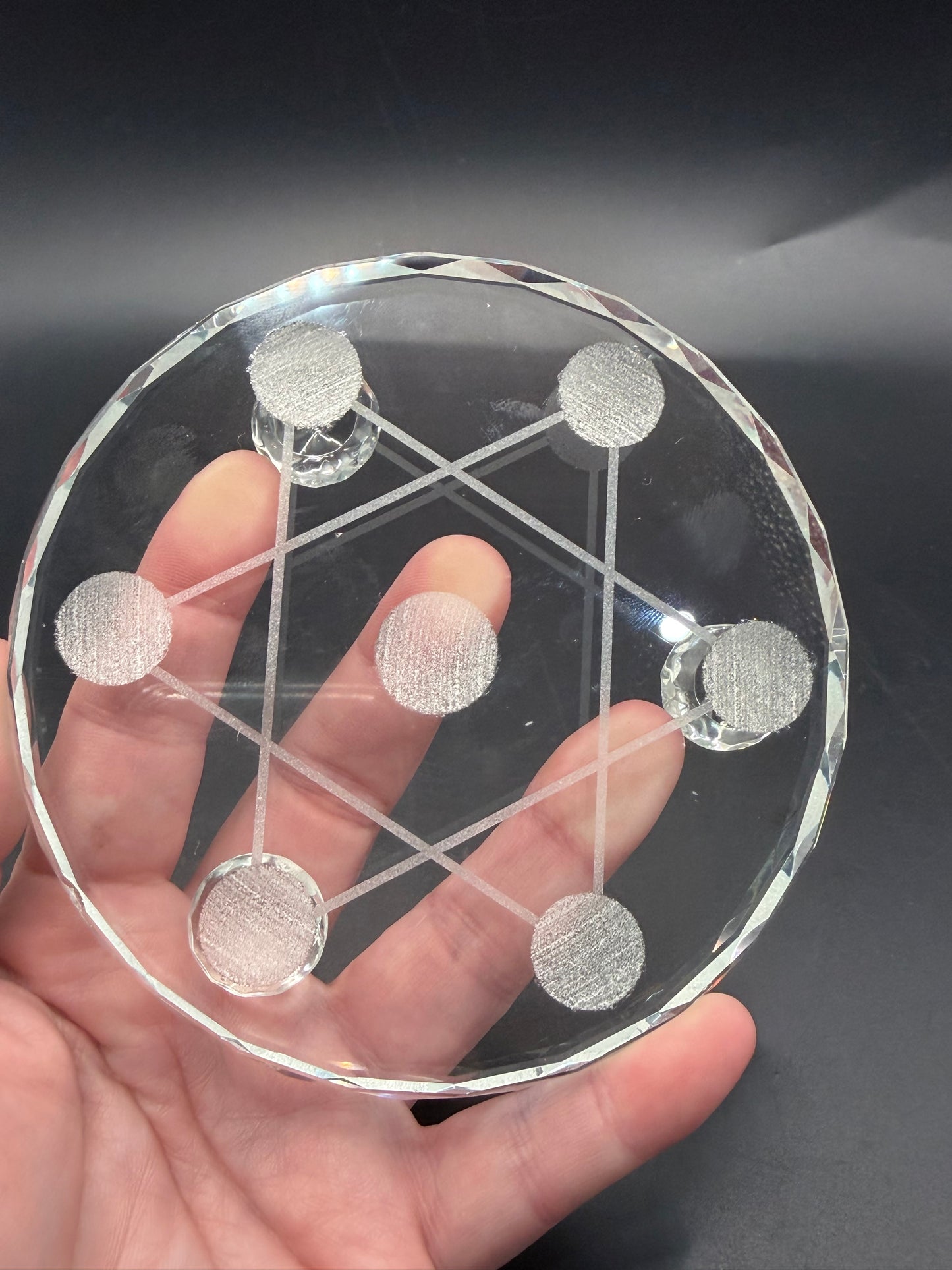 7 Chakras Crystal Grid Plate – Glass