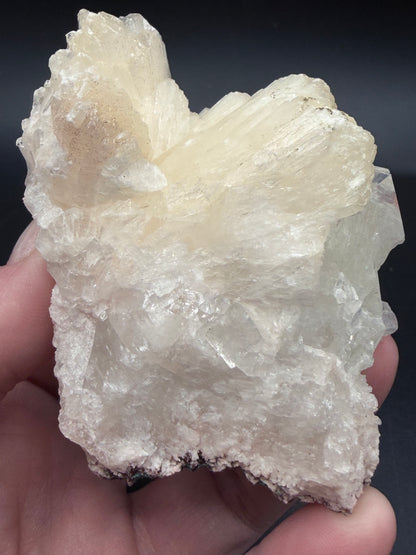 Stilbite on Apophyllite with Chrysocolla on Back