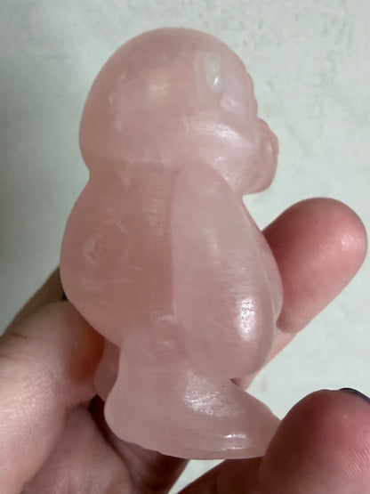 Rose Quartz Monkey Carving – 6cm