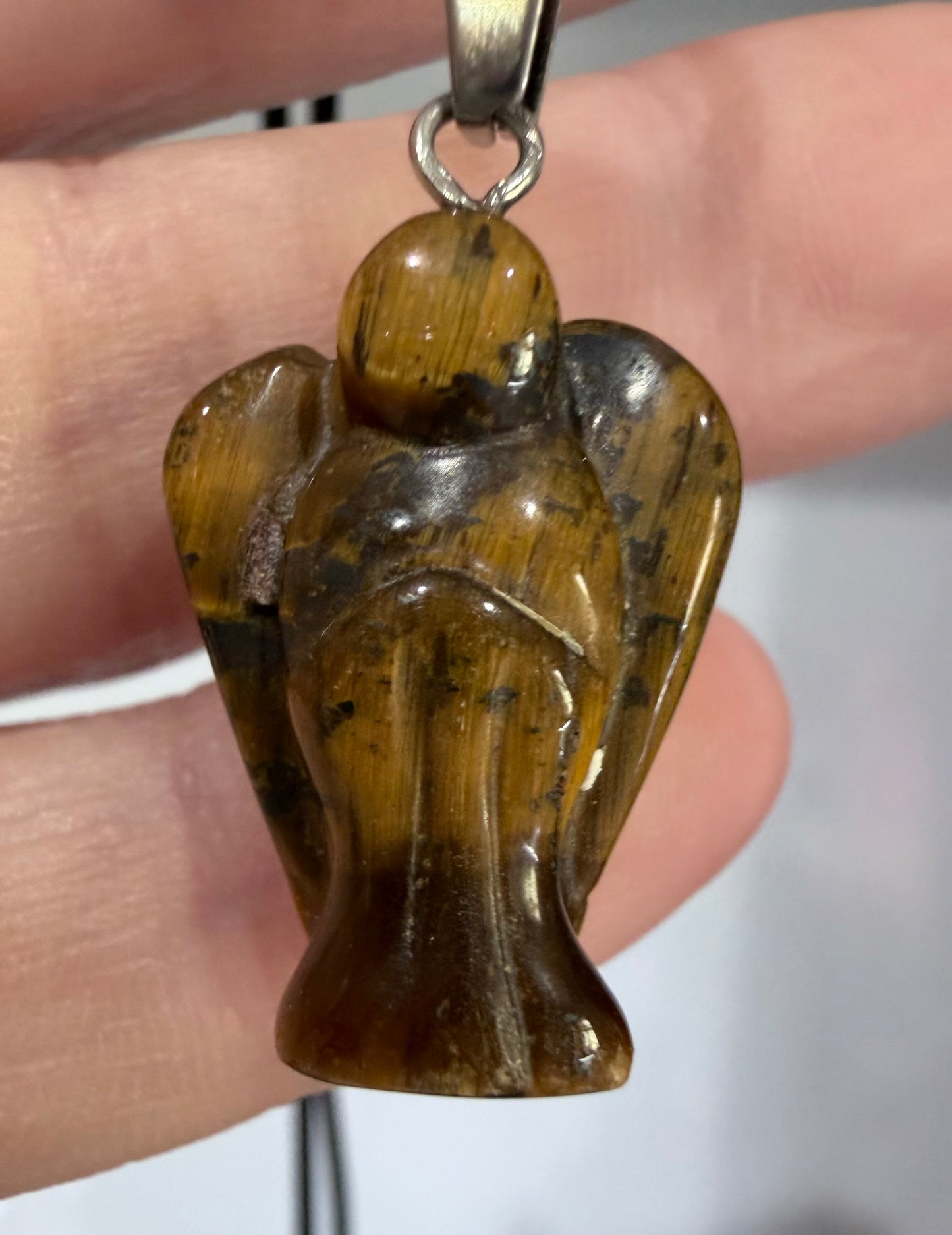 Tiger’s Eye Angel Crystal Pendant – 2.2 × 1.6 cm