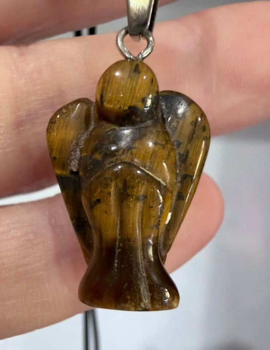 Tiger’s Eye Angel Crystal Pendant – 2.2 × 1.6 cm