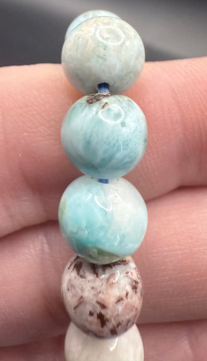 Rare Larimar 8mm Bracelet - Crystal wonderland By Lisa