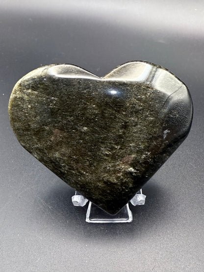 Gold Sheen Obsidian Heart