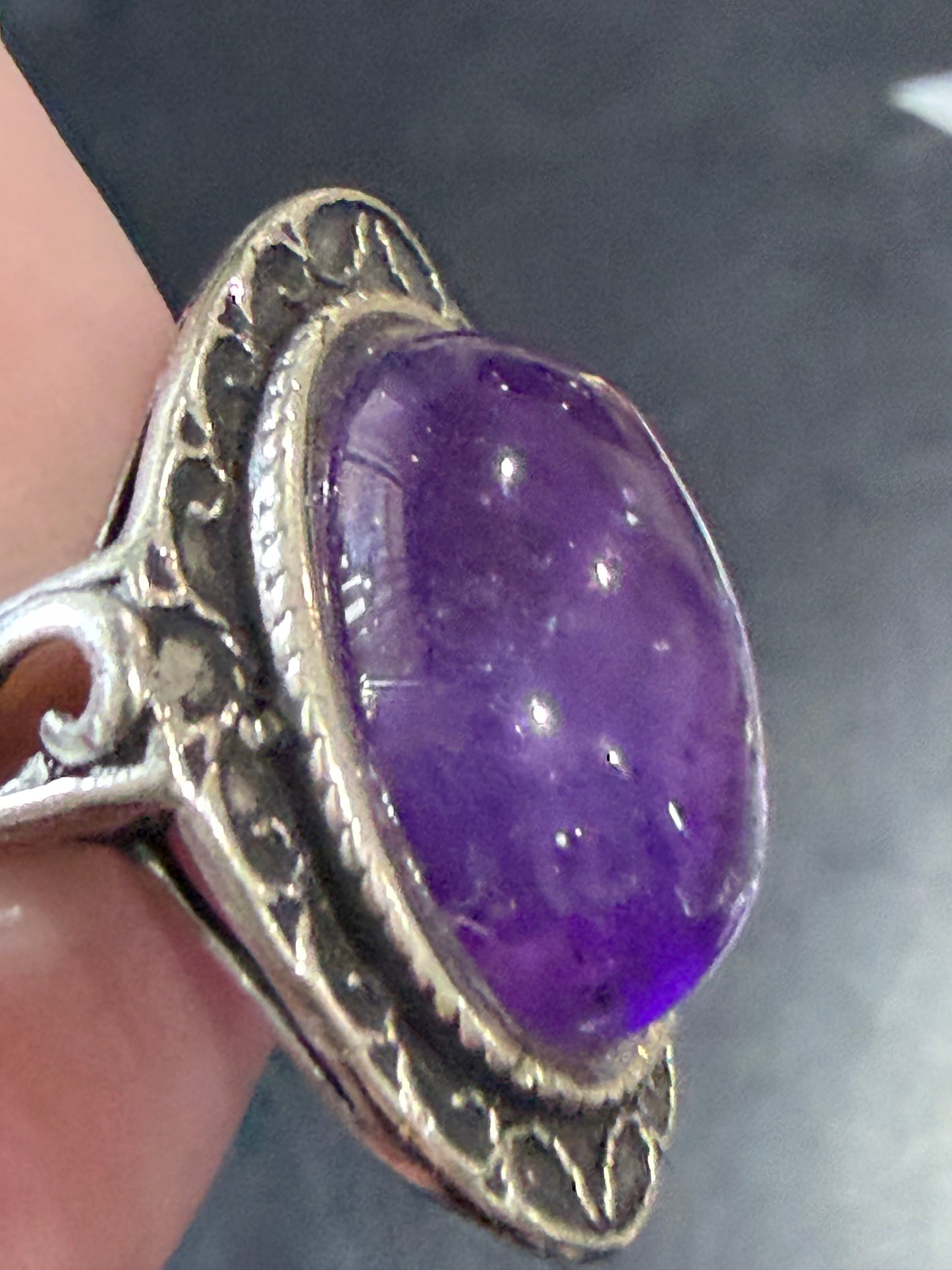 Natural Amethyst Ring | Adjustable Crystal Ring