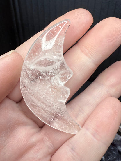 Small Moon Face Carvings (Assorted Crystals)