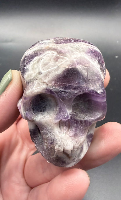Dream Amethyst Skull Carving – 130g | 5.6 × 4.2cm
